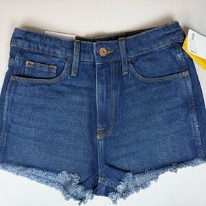 H&M Blue Denim Frayed Hem Cutoff Shorts